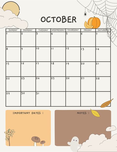 Organisation, October Calender 2024 Aesthetic, October 2024 Calendar Printable, October Aesthetic Calendar, Ipad Templates, Notes Templates, Planner Designs, Notes Notebook, October Calendar