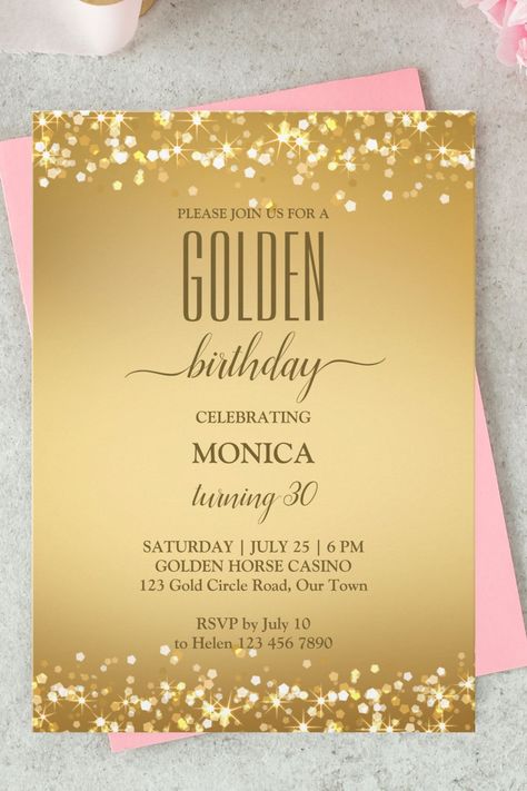 Adults birthday party elegant gold minimalist invitation instant download Ideas For Golden Birthday, Formal Birthday Invitation, 24 Karat Birthday Theme, White And Gold Theme Party, 20th Golden Birthday Ideas, Classy Birthday Invitations, Golden 18th Birthday Ideas, 24 Karat Birthday, 24 Karat Gold Party