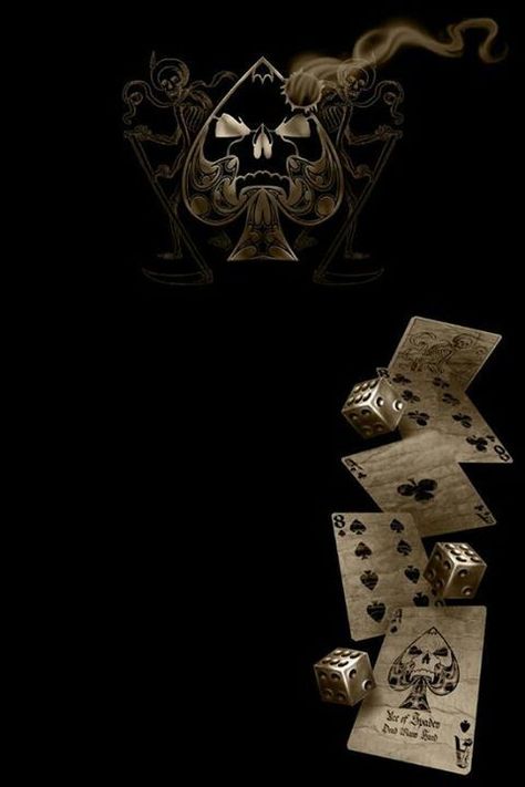 Dark art: Ace of Spades Poker Cards Wallpaper, Poker Cards Aesthetic, Dead Mans Hand Tattoo, Dead Mans Hand, Black Poker Cards Wallpaper, Mans Hand, Card Wallpaper, Black And Gold Aesthetic, Clock Tattoo Design