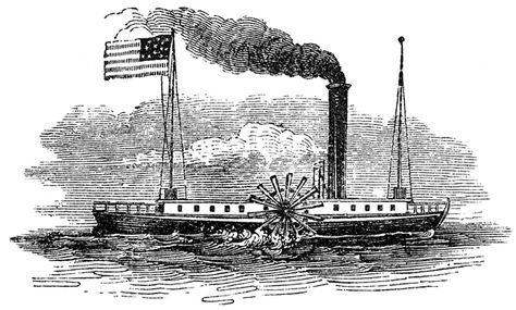 the Fulton steamboat made transportation much easier and it was invented in 1807 by robert Fulton Industrial Revolution, Robert Fulton, Five In A Row, The Passage, History Images, Garden Art Projects, River Boat, Steam Boats, Green Trees