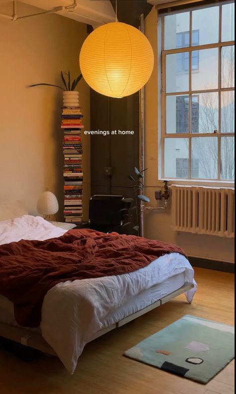 Ideas For Bed Without Headboard, Floyd Bed Bedroom Ideas, Rust Couch Living Room, Mcm Bedroom Ideas, Cottage Core Modern, Vanilla Girl Room, Birthday Classroom, Chinese Paper Lantern, Ceiling Wedding