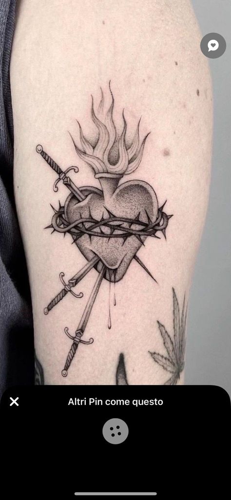 Heart Barbed Wire Tattoo, Heart Barbed Wire, Barbed Wire Tattoo, Sacred Heart Tattoo, Wire Tattoo, Barbed Wire Tattoos, Sacred Tattoo, Traditional Black Tattoo, Abstract Tattoo Ideas