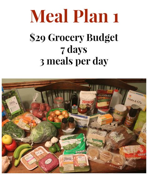 29 Dollar Grocery Budget Meal Plan 1 - Real: The Kitchen and Beyond Walmart Meal Plan Budget, 1 Week Meal Plan, Meal Challenge, Kitchen Budget, Freezer Ideas, Cheap Meal Plans, Frugal Meal Planning, Frugal Food, Aldi Meal Plan