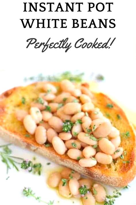 An easy recipe for Instant Pot white beans, perfectly cooked every time! Instant Pot white beans are great for meal prep and easy dinners. #instantpot #instantpotbeans #beans #mealprep #whitebeans Instant Pot White Beans, White Bean Recipes, Slow Cooker Turkey Chili, Cooking Dried Beans, Northern Beans, How To Cook Beans, Great Northern Beans, Slow Cooker Chili, Instant Pot Soup