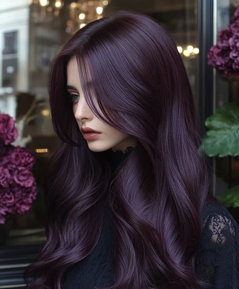 Top 51 Fall Hair Colors for Dark Hair: Bold & Beautiful Ideas - AskNaij Dark Brown Hair With Undertones, Dark Purple Color Combinations, Violet And Red Hair, Dark Brown Purple Hair, Hair Color Dark Purple, Dark Plum Brown Hair, Plum Black Hair, Dark Plum Hair, Dark Violet Hair