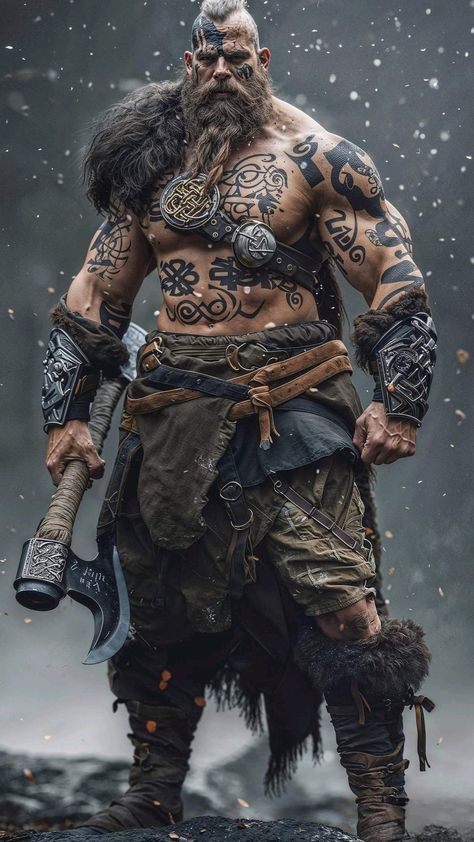 Viking Fantasy Art, Viking Warrior Men, Barbarian Dnd, Viking Berserker, Viking People, Norse Design, Old Warrior, Vikings Ragnar, Viking Dress