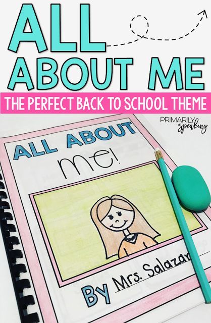 The All About Me theme is the perfect back to school theme! I love the idea of having students create a keepsake book and all the ideas for using the project to learn about each other and build community. All About Me Theme, Elementary Reading Comprehension, All About Me Project, Reading Foundational Skills, Back To School Theme, All About Me Book, Beginning Of Kindergarten, All About Me Preschool, Build Community