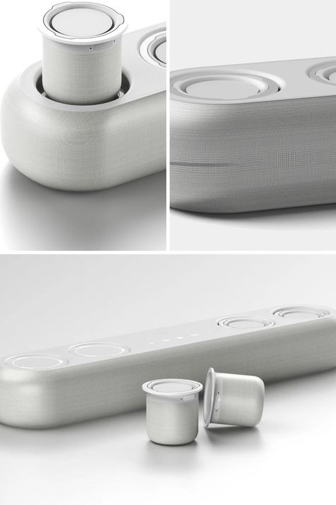 LG's TakeOut Concept is a Modular Speaker System That Follows You Anywhere in the House Transforming into an Immersive Audio Haven. Learn More! House Sound System, Portable Speakers, Sound Speaker Design, Speaker Product Design, Futuristic Speaker Design, Muzen Speaker, Dropshipping Products, Speaker Systems, Wireless Speakers Portable