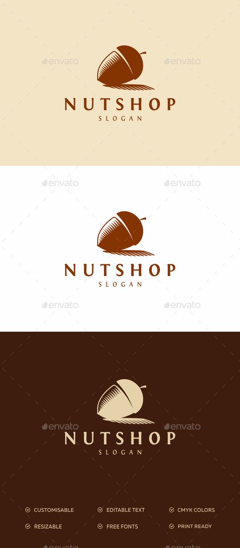 Nut Shop Logo — Photoshop PSD #nut logo #dry fruits • Available here → https://graphicriver.net/item/nut-shop-logo-/16910093?ref=pxcr Fruit Shop Logo, Nuts Logo, Art Prints Ideas, Blog Template Design, Fruit Logo Design, Prints Ideas, Fruit Company, Fruit Logo, Fruit Shop