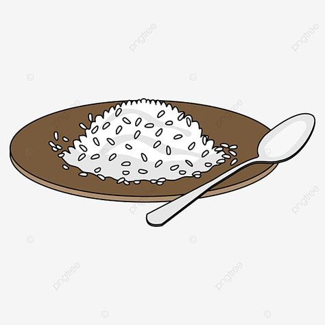 Rice Drawing Easy, Rice Cartoon, Rice Drawing, Rice Illustration, Habichuelas Guisadas, Rice Cookies, Rice Art, Plate Drawing, Sistem Pencernaan