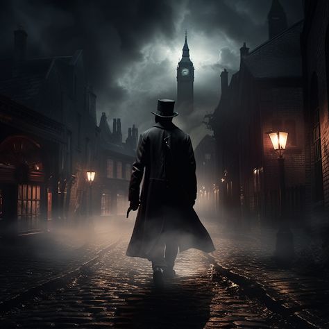 Redjac Welcome To London, Victorian Street, Detective Aesthetic, Gothic Fiction, Jack The Ripper, Victorian London, Gothic Fantasy Art, Fallen London, Shadow Photos