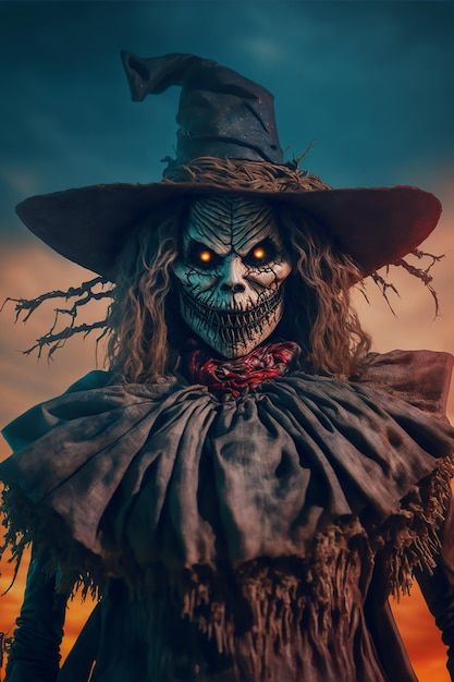 Unique Makeup Ideas, Scarecrow Character, Classic Costumes, Scarecrow Halloween Makeup, Halloween Scarecrow, Halloween Makeup Scary, Creepy Halloween, A Witch, Samhain