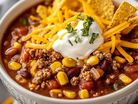 Easy Taco Soup - Tastecove Small Batch Taco Soup, Original Taco Soup Recipe, 7 Can Taco Soup Recipe Easy, 7 Can Taco Soup, Ground Beef Stew Recipes, 2025 Recipes, Easy Taco Soup Recipe, Taco Soup Recipe Easy, Easy Taco Soup