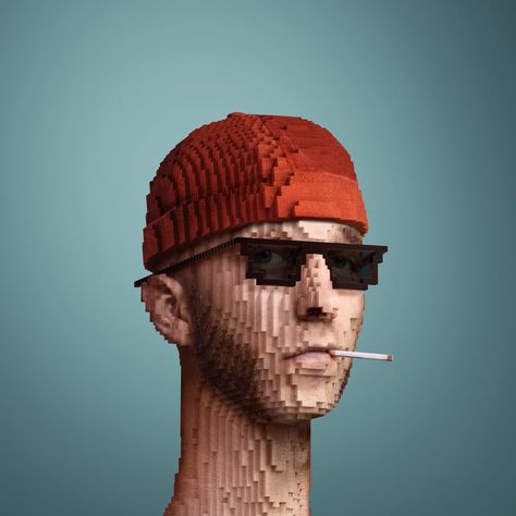 "Block Head Punks" NFT collection by Tim Tadder + Mike Campau. Nft Profile Pics, Tim Tadder, Character Exploration, Nft Character, Nba Jam, Block Head, Crypto Art, Uni Room, Portrait Series