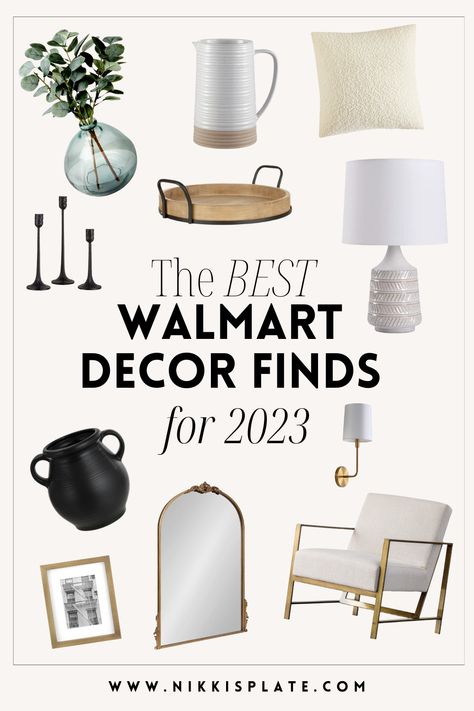 The BEST Walmart Home Decor Finds for 2023 - Nikki's Plate Shopping Home Decor, Walmart Home Decor Ideas, Walmart Home Finds, Walmart Decor Ideas, Walmart Shelves, Walmart Decor, Walmart Home Decor, Home Decor 2023, Decor 2023