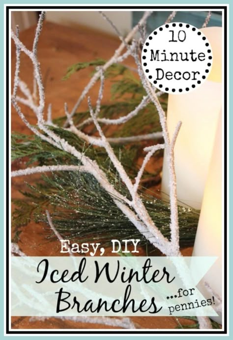 After Christmas Decor, Winter Branches, Winter Arrangements, Winter Wonderland Decorations, Winter Centerpieces, Winter Decorations Diy, Branch Decor, Winter Home Decor, Winter Diy