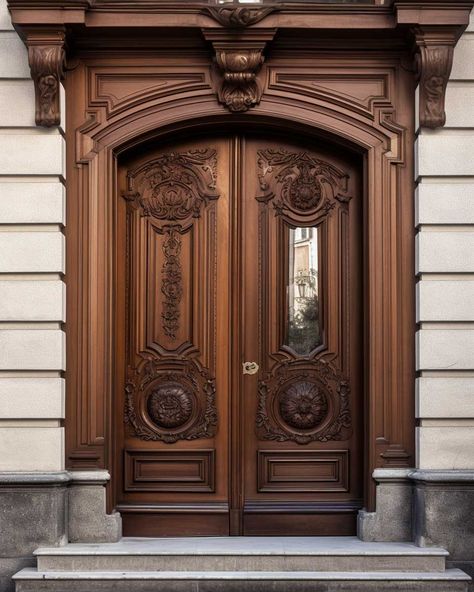 Entrance Wood Door, Wooden Door Entrance, Wooden Double Doors, House Main Door, Door Design Photos, House Main Door Design, Grand Entryway, Main Entrance Door Design, Elegant Doors