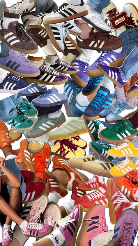 Samba snickers rainbow collage | Gazelle snickers rainbow collage Adidas Snickers, Collage Rainbow, Rainbow Collage, Adidas Gazelle, Adidas Samba, Adidas Shoes, Vision Board, Rainbow, Adidas