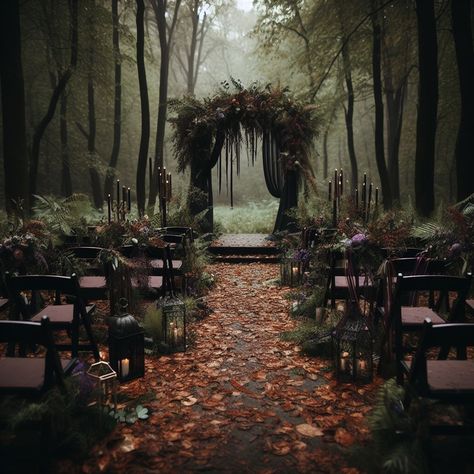 Ceremony Flower Arch, Dark Romantic Wedding, Geometric Arch, Gothic Wedding Theme, Vampire Wedding, Witch Wedding, Dark Wedding Theme, Forest Theme Wedding, Pagan Wedding