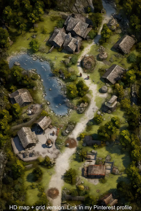 Explore a vibrant orc village with our D&D map set for dungeon masters, featuring detailed tokens and assets. Dnd Map Assets, Fantasy Setting Village, Orc Village, Fantasy City Map, Village Map, Dnd World Map, Fantasy World Map, Tabletop Rpg Maps, Dnd Maps