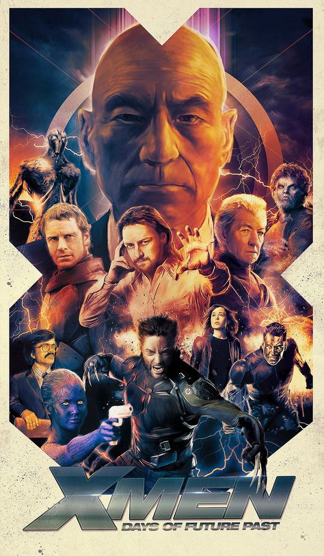 X Men Days Of Future Past production still poster artwork Film Marvel, Ian Mckellen, Days Of Future Past, Patrick Stewart, James Mcavoy, Man Movies, Alternative Movie Posters, Michael Fassbender, Super Villains