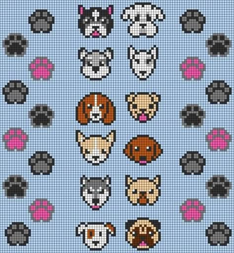 Pug Breed, Easy Perler Bead Patterns, Russel Terrier, Melty Bead Patterns, Easy Perler Beads Ideas, Tiny Cross Stitch, Perler Bead Templates, Diy Perler Bead Crafts, Pixel Crochet