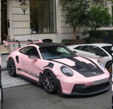 Pink Porsche Gt3 Rs, Porshe Gtr4 Rs, Pink Porsche, Biker Photoshoot, Pretty Bike, Porsche Gt3, Gt3 Rs, Pink Car, Classy Cars