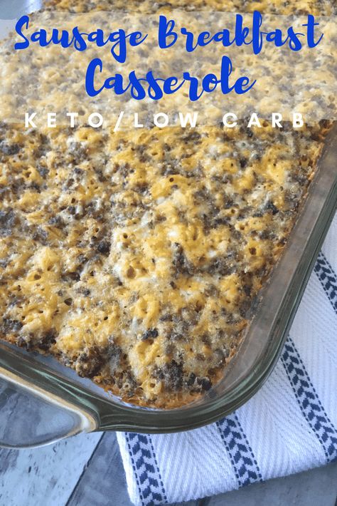 Sausage Breakfast Casserole, Casserole Keto, Desayuno Keto, Keto Casserole, Keto Menu, Low Carb Diets, Recetas Keto, Breakfast Casserole Sausage, Low Carb Breakfast Recipes