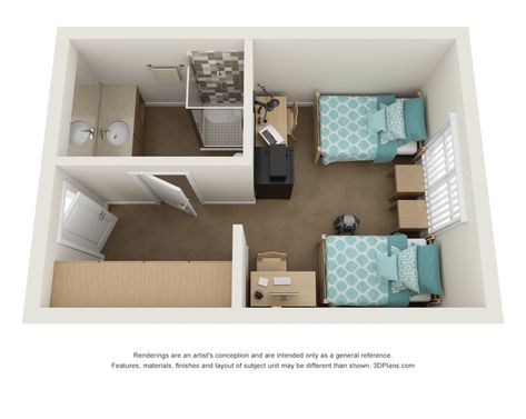 Student Hostel Room Design, Hostel Layout, Student Dormitory Room, Dorm Planning, Dorm Layout, School Dormitory, Dorm Room Layouts, Minimalist Dorm, Small Dorm Room