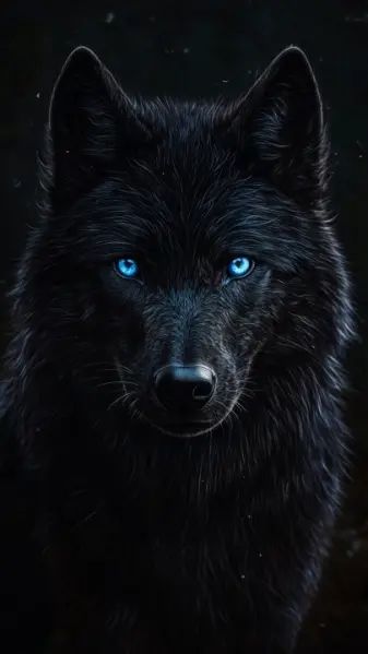 Black wolf  with blue eyes wallpaper by Animal kingdom by saji - Download on ZEDGE™ | d981 Black Wolf Blue Eyes, Black Wolf Wallpaper, Wolf Blue Eyes, Blue Eyes Wallpaper, Wolves Wallpaper, Painting Feathers, Wolf With Blue Eyes, Wolf Art Fantasy, Blue Wolf