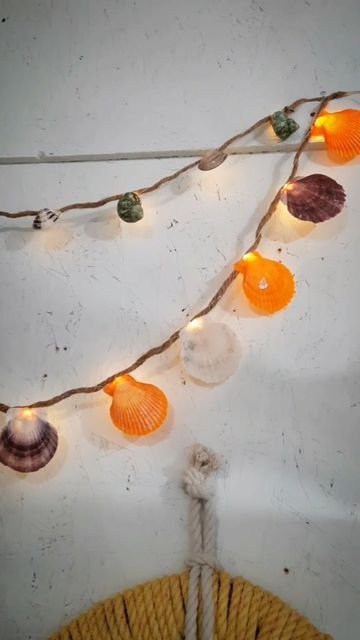 Garlands Diy, Beachcombing Finds, Shell Garland, Shell Diy, Sea Shells Diy, Shells Diy, Instagram Light, Shell Collection, Hawaiian Party