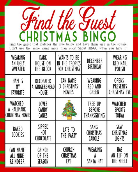 Christmas MINGLE BINGO / Party Icebreaker/ Party Games/ Fun - Etsy Games For Christmas Party Families Fun Target, Formal Christmas Party Games, Christmas Party Favors For Family, Church Ladies Christmas Party Games, Christmas Mingle Games, Easy Office Christmas Party Games, Work Holiday Games, Friendmas Party Games, Christmas Icebreaker Games