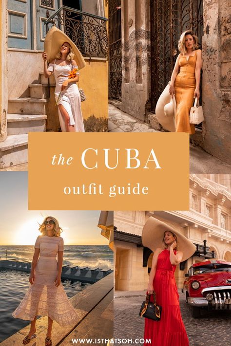 Cuba Inspired Outfits, Havana Outfits For Women, Havana Night Dress Outfits, Havana Cuba Outfits For Women, Cuban Attire Women Havana Cuba, Cuba Street Style, Cuban Style Fashion Havana Nights, Cuba Fashion Women, Cuban Inspired Outfits Women