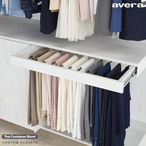 So beautiful, so functional--contact us today for a FREE custom Avera closet design! (Shown: Avera in Cloud) Dressing Pax, Ikea Komplement, Armoire Pax, Pax System, Trouser Hangers, Pants Rack, Open Wardrobe, Ikea Website, Pax Wardrobe