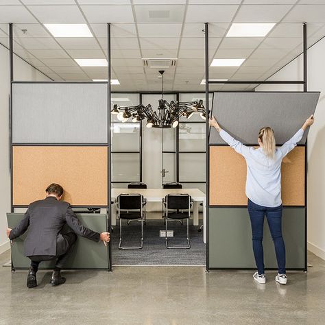 Partition Wall In Office, Modular Partition Design, Commercial Room Dividers, Office Space Divider Ideas, Small Office Partition Ideas, Office Wall Divider, Office Partition Design Wall Dividers, Partition Design Office, Modular Office Design