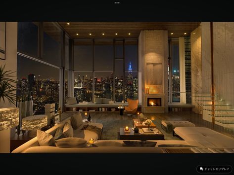 High Rise Apartment Aesthetic Living Room, Japanese Penthouse Apartment, Big Apartment Luxury, Big Modern Apartment, Dark Apartment Aesthetic, New York Apartment Interior, Old Money Interior Design, Old Money Interior, Penthouse Decor