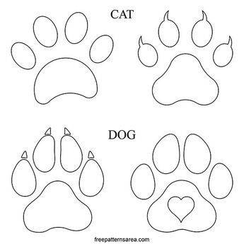 Printable Paw Print PDF Outline Template Cat Paw Template Free Printable, Paw Print Coloring Pages, Dogs Paw Drawing, Dog Paw Drawing Easy, Cat Paw Print Drawing, Cat Paw Outline, Paw Print Outline Tattoo, Dog Paws Drawing, Paw Print Tattoo Design