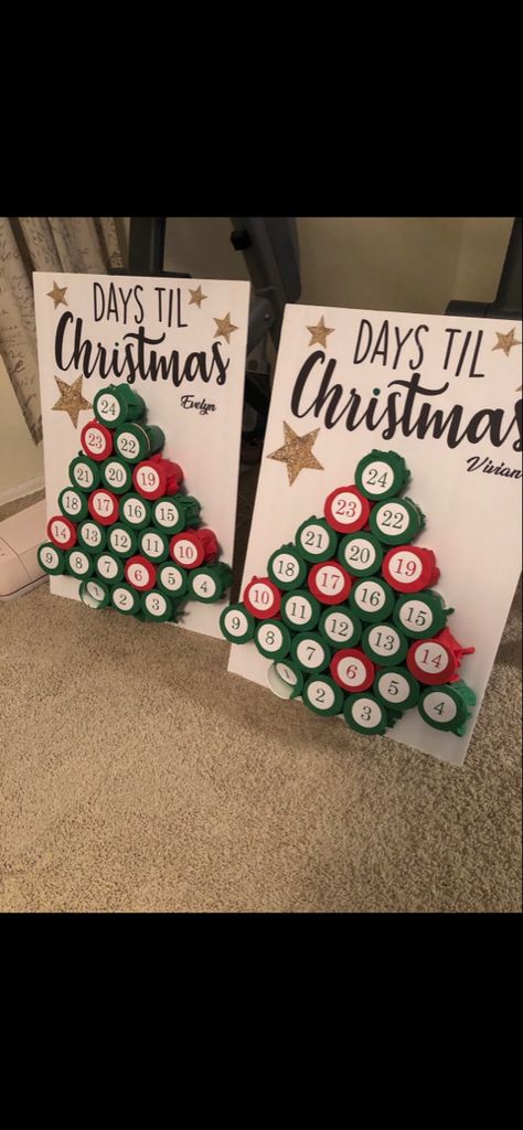 Christmas Countdown Gift Ideas, Advent Calendar Punch Out, Homemade Christmas Countdown, Paper Chain Christmas Countdown, Kids Christmas Countdown Craft, Christmas Countdown Ideas Diy, Christmas Countdown Classroom, Christmas Punch Board, Count Down To Christmas Ideas