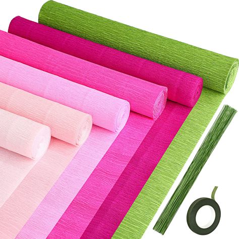 PRICES MAY VARY. Large Quantity: you will get 6 rolls of crepe paper rolls in 6 different colors, each roll is 10 inch x 8 feet, and 50 pieces of 9.84 inch long No. 22 green floral iron wires, 1 roll of 0.5 inch green tape, these wrapping paper rolls are enough to meet your various decoration needs Reliable and Quality: the crepe paper streamer is safe to use for children and family members, not easy to tear or fade, odorless and smooth to touch; The green iron wire is soft and flexible, can be Turkey Crafts For Preschool, Paper Flower Bouquets, Crepe Streamers, Crepe Paper Flower, Crepe Paper Streamers, Rolled Paper Flowers, Wrapping Paper Rolls, Colorful Birthday Party, Turkey Crafts