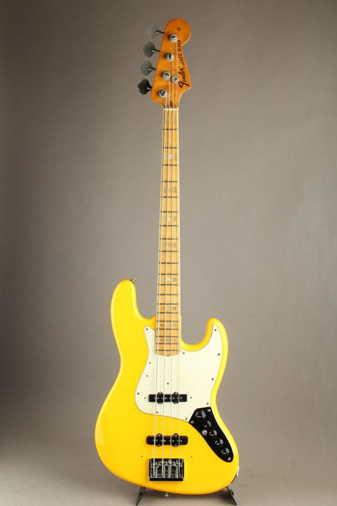 Yellow Bass Guitar, Yellow Electric Guitar, Yellow Guitar, Bass Guitars For Sale, Hover Board, Guitar Logo, Bass Guitar Lessons, Fender Jazz Bass, Fender Jazz