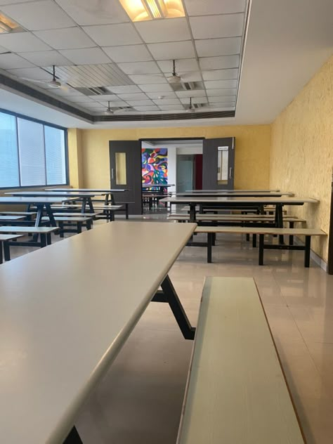 Small School Cafeteria, Aesthetic Cafeteria School, Aesthetic School Cafeteria, Lunch Table School, High School Cafeteria Aesthetic, Korean School Cafeteria, Cafeteria Aesthetic School, School Aesthetic Brown, School Cafeteria Aesthetic