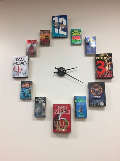 Tick-Tock: 10 Must-Have Book Clocks | BOOKGLOW Book Clock, Bodo, Book Nooks, Book Decor, Book Crafts, 인테리어 디자인, The Words, Bookstore, The Wall