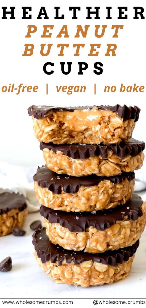 Peanut Butter Oat Cups, No Bake Peanut Butter Cookies, Oat Cups, Vegan No Bake, Plant Based Dessert Recipes, Peanut Butter Oat, Cookies Healthy, No Bake Peanut Butter, Plant Based Desserts