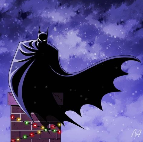 Batman Christmas Pfp, Christmas Batman, Dark Batman, Batman Christmas, Batman Things, Merry Christmas Art, Christmas People, Dc Animated, Batman Drawing