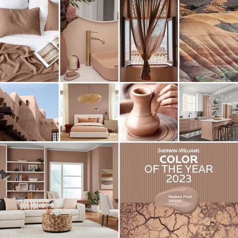 Redend Point Exterior, Redend Point Furniture, Redend Point Bedroom, Sw Redend Point, Redend Point Color, 2023 Color Trends Home Interior, Mauve Office, Redend Point Sw 9081, Sw 9081