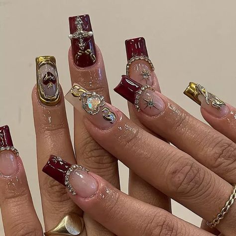 Baroque Nails, Classy Acrylic Nails, Unique Acrylic Nails, Bling Acrylic Nails, Minimalist Nails, Fire Nails, Funky Nails, Pretty Acrylic Nails, Dope Nails