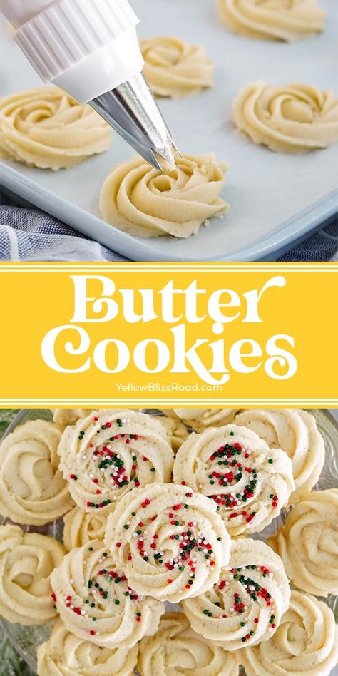 Butter Cookies Baking Recipes Desserts Christmas, Worlds Best Butter Cookies, Swirl Butter Cookies, Baked Goods Recipes To Sell, Christmas Cookies Butter, Easy Christmas Butter Cookies, Slice Cookies Christmas, Best Homemade Candy, Butter Swirl Cookies