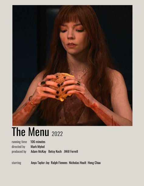 Anya Taylor Joy Movies, The Menu Movie Poster, The Menu Movie, Classic Movies List, Menu Minimalist, Movie Synopsis, Film Horror, Most Paused Movie Scenes, Tv Series To Watch