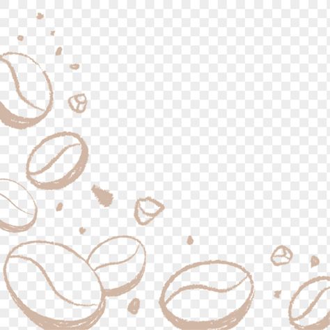 Coffee Template Background, Coffee Background Graphics, Coffee Beans Illustration, Coffee Bean Illustration Graphics, Coffee Transparent Background, Border Transparent, Png Border, Chibi Sketch, Coffee Drawing