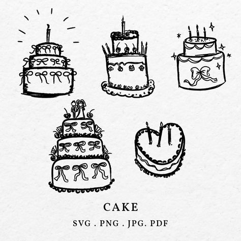 Wedding Cake Doodle, Wedding Cake Sketch, Cake Sketch Drawings, Hand Drawn Invitations, Tattoo Whimsical, Wedding Cake Drawing, Hand Drawn Birthday Cards, Wedding Cake Illustration, Wedding Drawings